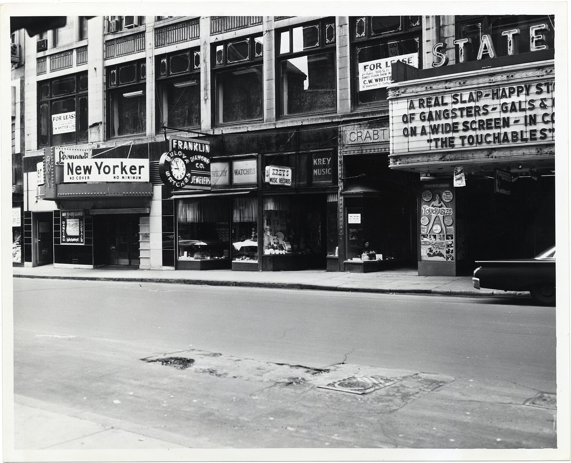 A movie theater marquee
