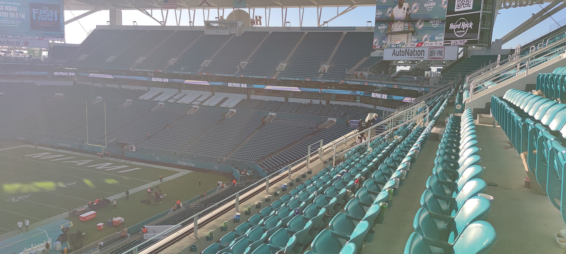 An NFL game in progress