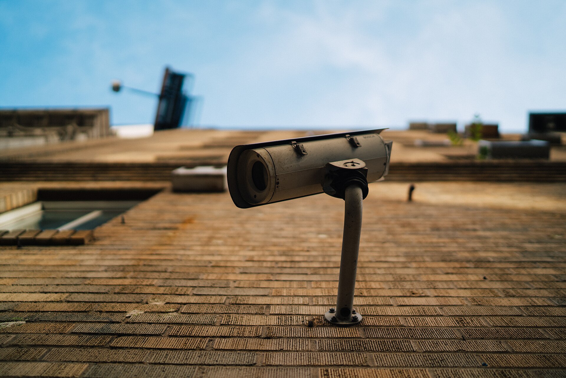 An outdoor security camera