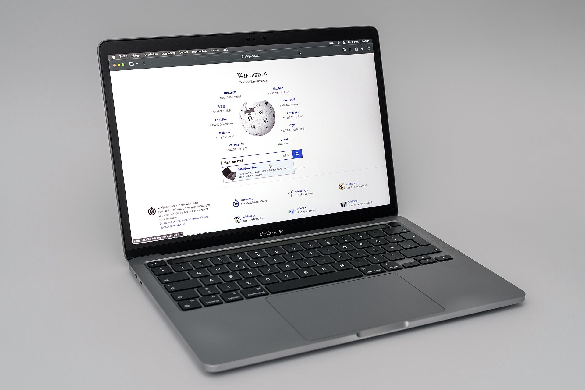 A MacBook Pro laptop