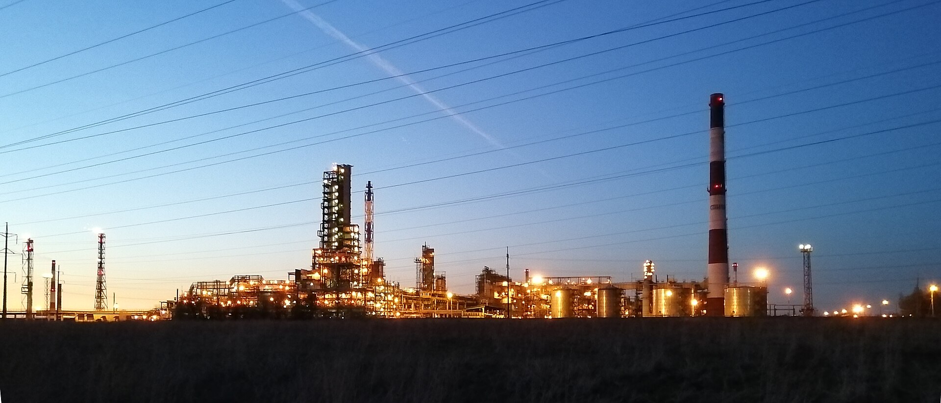 An oil refinery